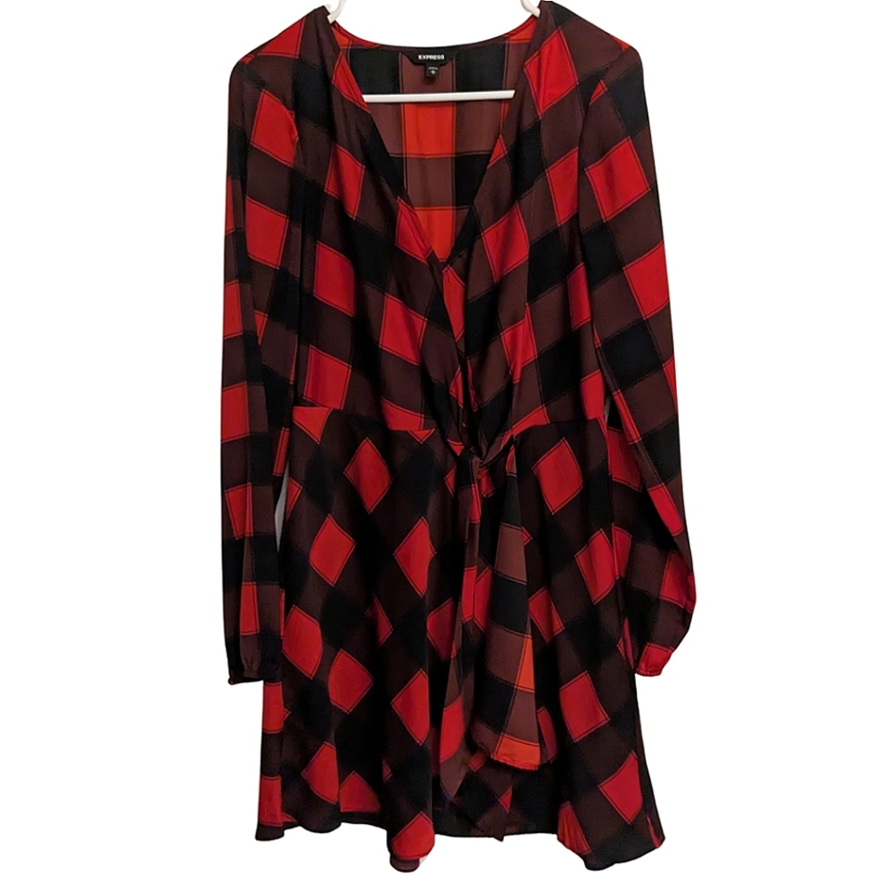 Express Red and Black Dress